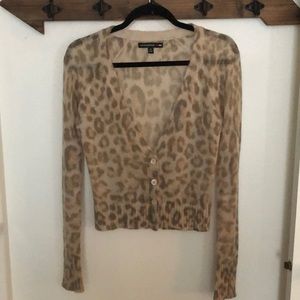 Leopard Banana Republic Mad Men Cardigan